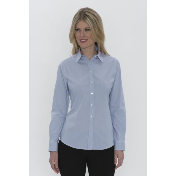 COAL HARBOUR® MINI STRIPE STRETCH WOVEN LADIES' SHIRT Thumbnail