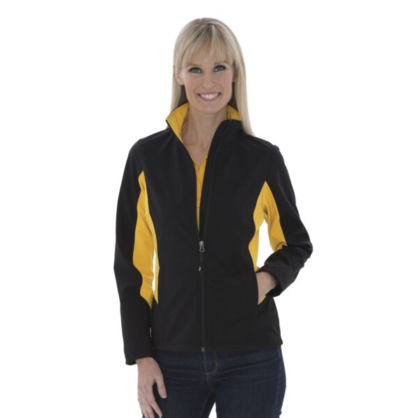 COAL HARBOUR® EVERYDAY COLOUR BLOCK WATER REPELLENT SOFT SHELL LADIES' JACKET Thumbnail